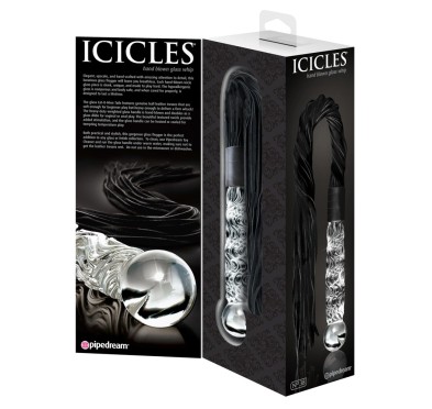 Icicles - Ekskluzywne Szklane Dildo Z Pejczem